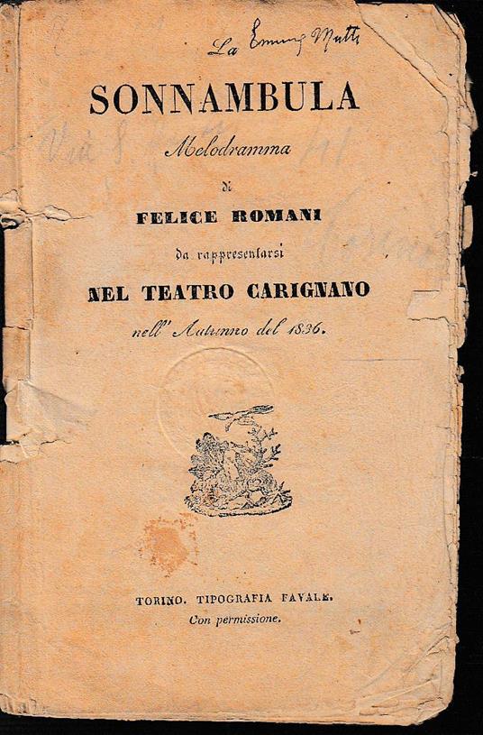 La sonnambula - Vincenzo Bellini - copertina