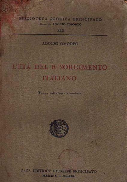 L'Eta' Del Risorgimento Italiano - Adolfo Omodeo - copertina