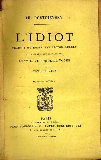 L'idiot. 2 Voll - copertina