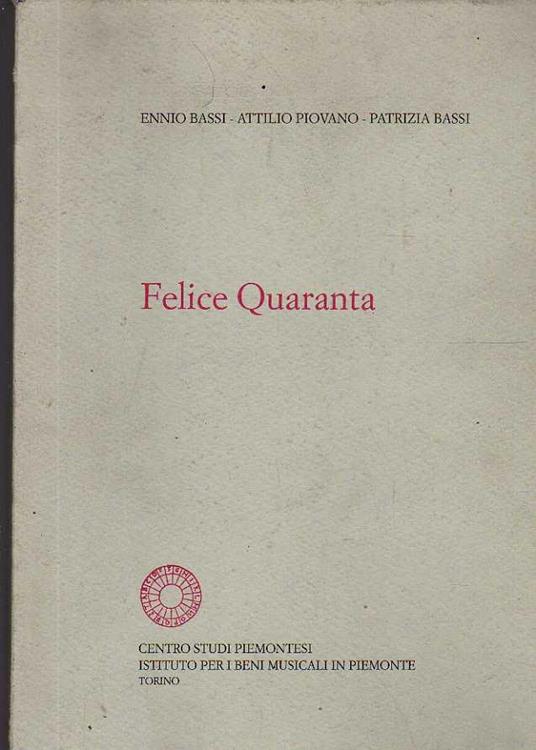 Luigi Felice Rossi - copertina