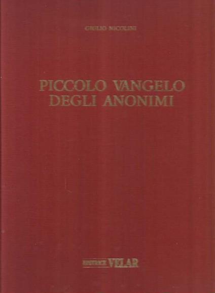 Piccolo Vangelo degli anonimi - copertina