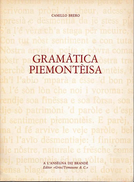 Gramàtica Piemontèisa - Camillo Brero - copertina