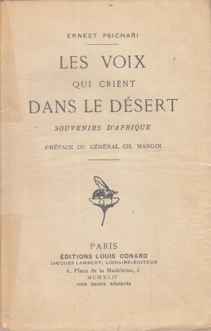 Les voix qui crient dans le désert, souvenirs d&rsquo;Afrique - copertina