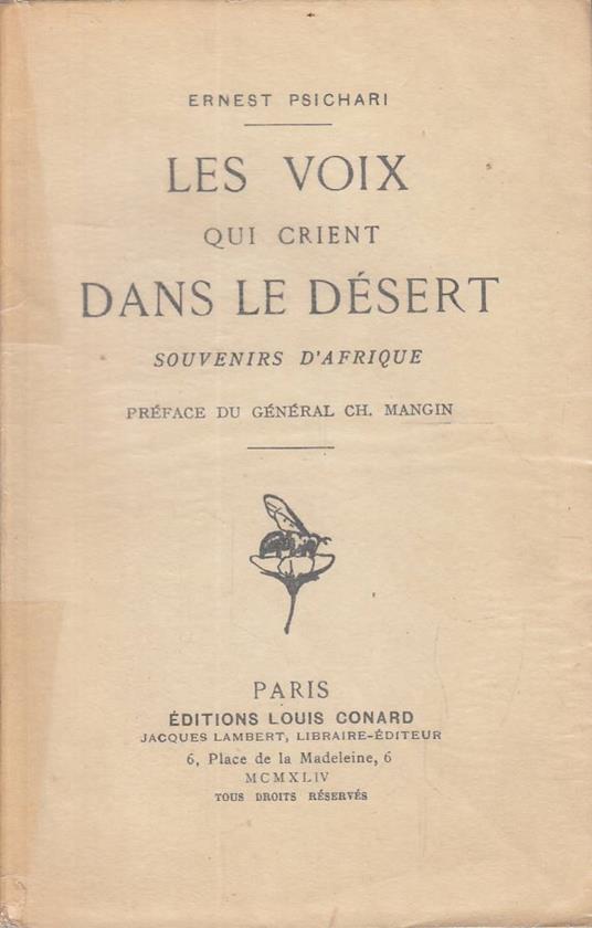Les voix qui crient dans le désert, souvenirs d&rsquo;Afrique - copertina