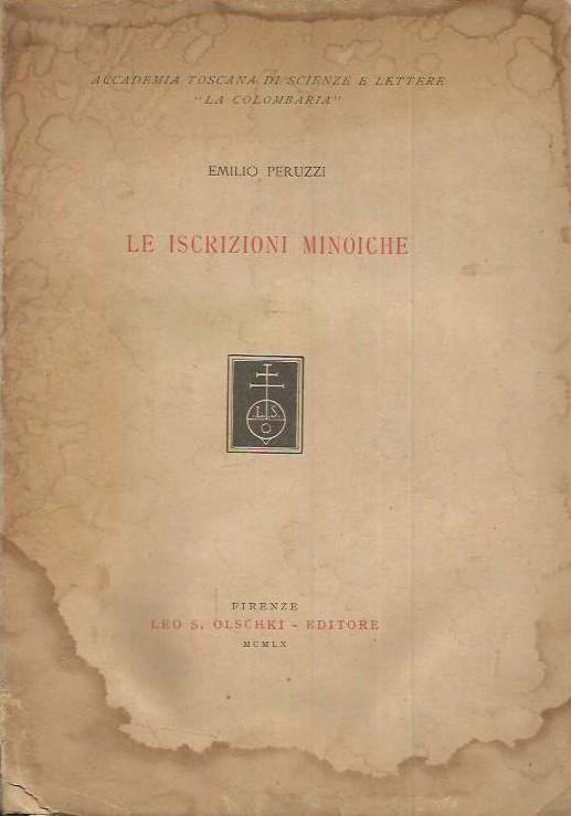 Le iscrizioni minoiche - copertina