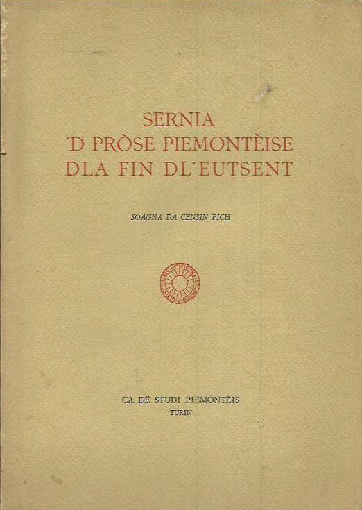 Sernia 'd pròse piemontèise dla fin dl'Eutsent - copertina