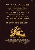 Dissertazione In Cui Si Investiga Quali Sieno Le Operazioni Che Dependono Dalla Magia