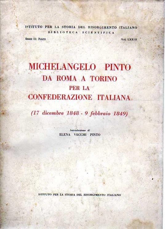 Michelangelo Pinto da Roma a Torino per la Confederazione italiana - copertina