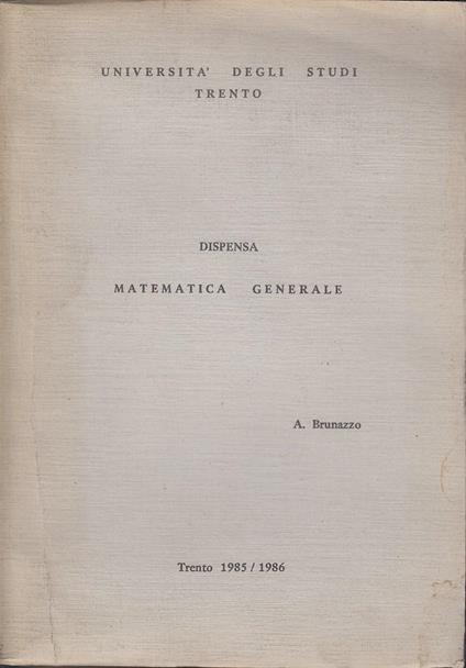 Dispensa di matematica generale - copertina