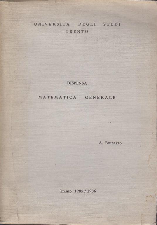 Dispensa di matematica generale - copertina