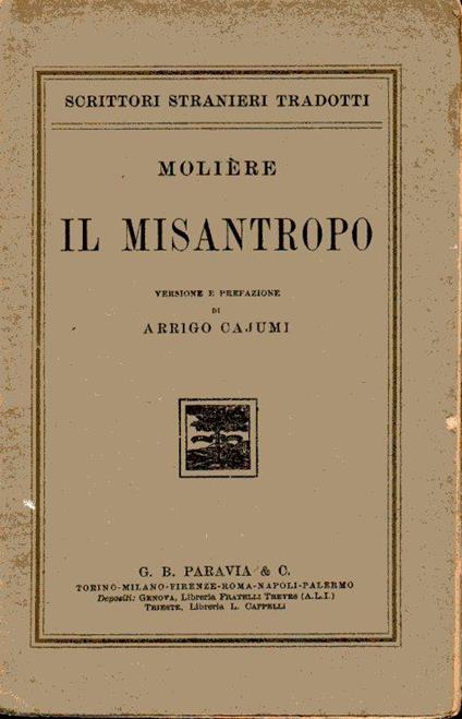 Il misantropo - Molière - copertina