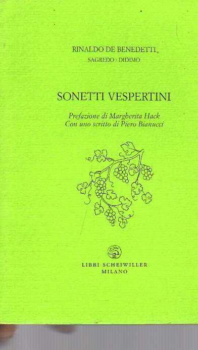 Sonetti vespertini - Rinaldo De Benedetti - copertina