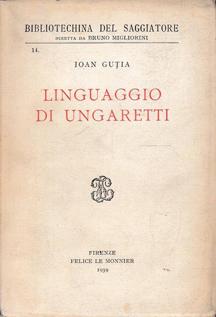 Linguaggio di Ungaretti - copertina