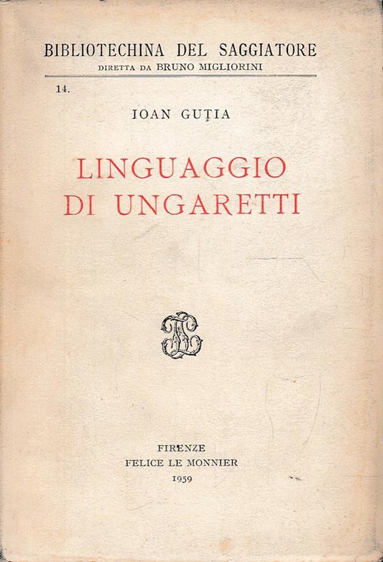 Linguaggio di Ungaretti - copertina