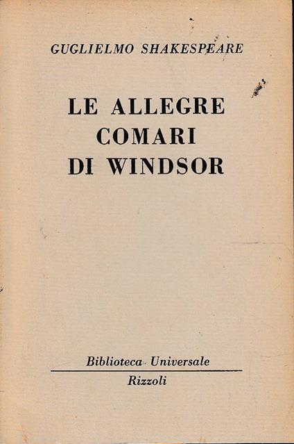 Le allegre comari di Windsor - William Shakespeare - copertina