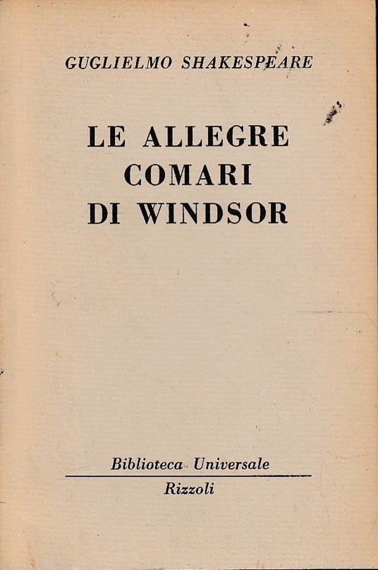 Le allegre comari di Windsor - William Shakespeare - copertina