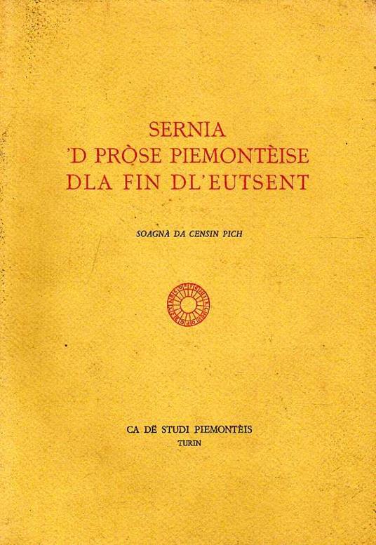 Sernia 'D Prose Piemonteise Dla Fin Dl'Eutsent - copertina