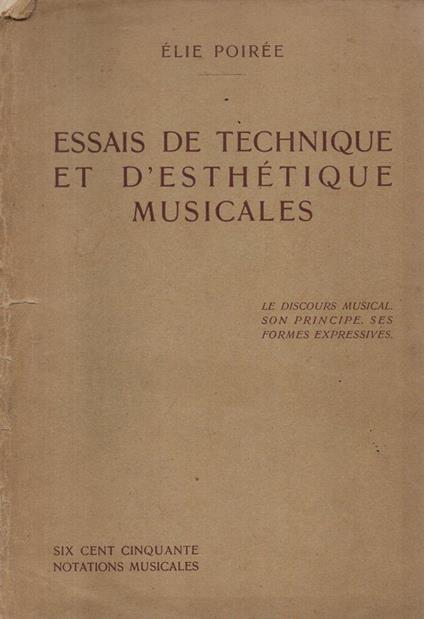 Essais de technique et d'estétique musicales - copertina