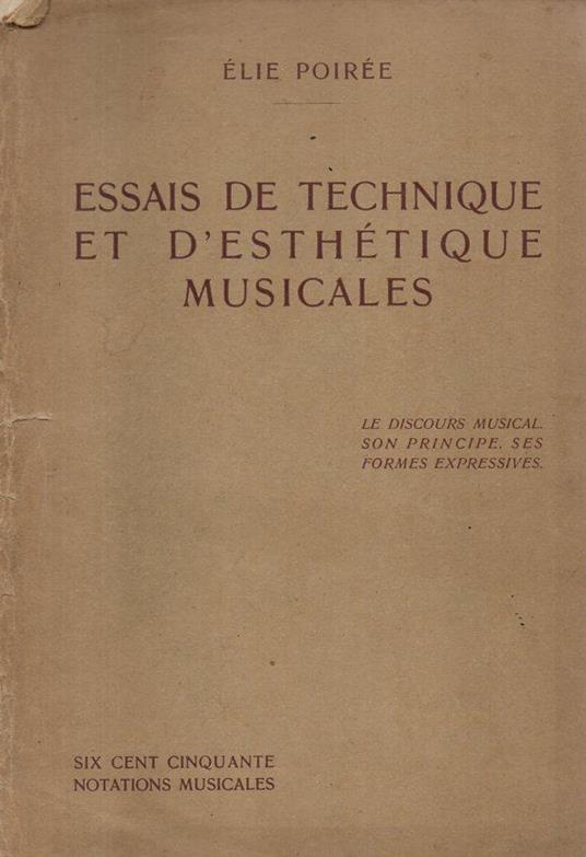 Essais de technique et d'estétique musicales - copertina