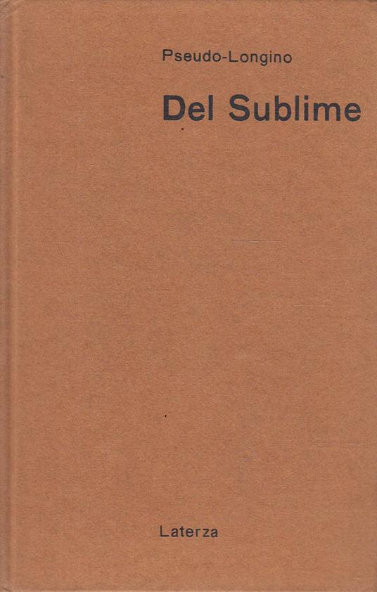 Del sublime - Pseudo Longino - copertina