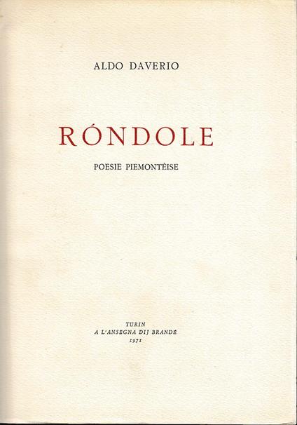Ròndole poesìe Piemontèise - copertina