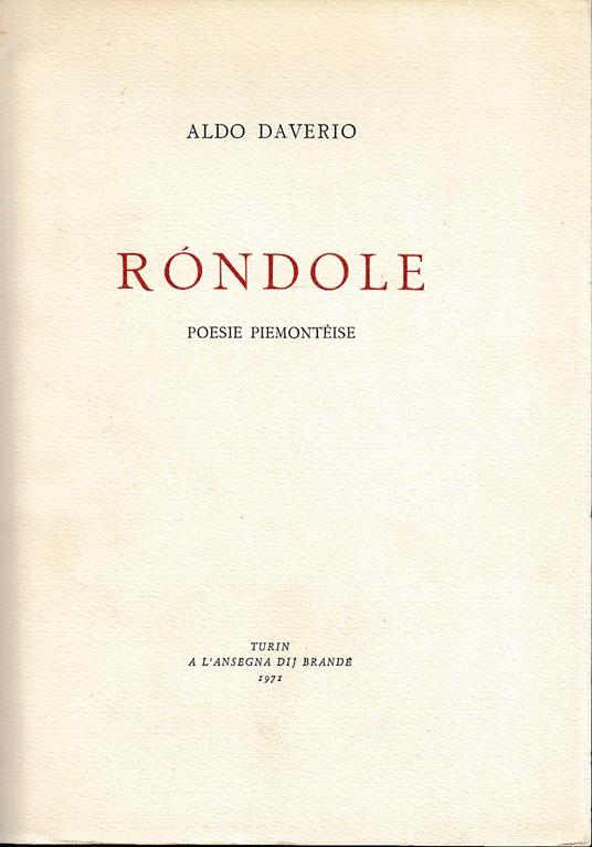 Ròndole poesìe Piemontèise - copertina