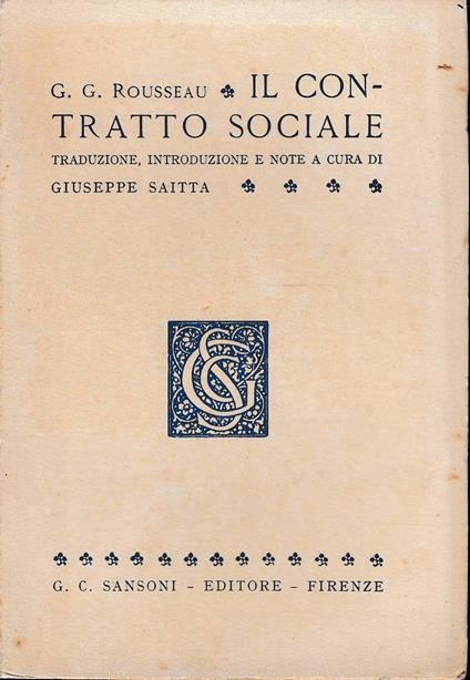 Il contratto sociale - copertina