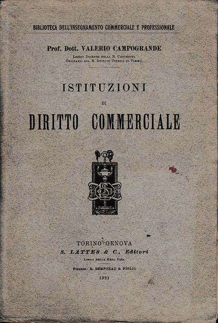 Istituzioni Di Diritto Commerciale - copertina