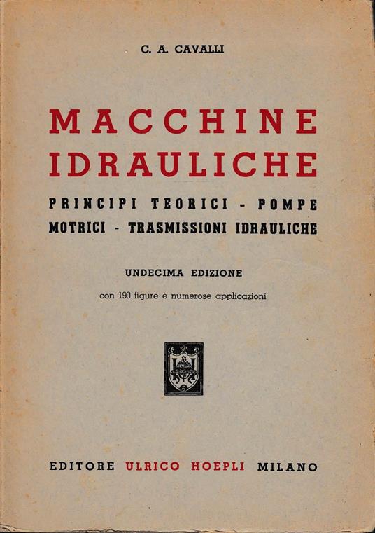 Macchine Idrauliche - C. A. Cavalli - copertina