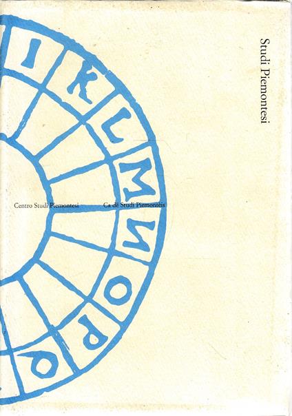 STUDI PIEMONTESI. Rassegna di lettere, storia, arti e varia umanità. vol. 42, fasc. 1, 2013 - copertina