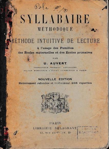 Syllabaire Méthodique. Méthode intuitive de lecture - copertina