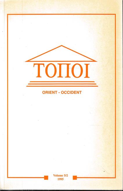Topoi, orient occident vol 5/2 1995 - Aa.vv. - copertina