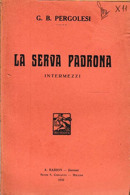 La serva padrona intermezzi - copertina