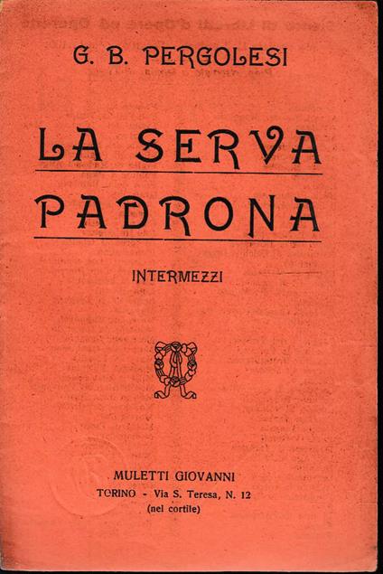 La serva padrona intermezzi - copertina