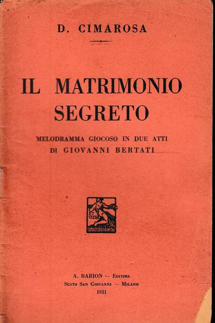 Il matrimonio segreto - copertina