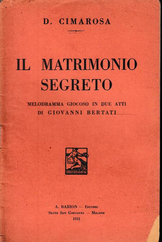 Il matrimonio segreto - copertina