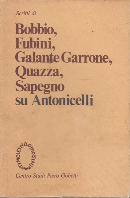 Scritti su Antonicelli - copertina