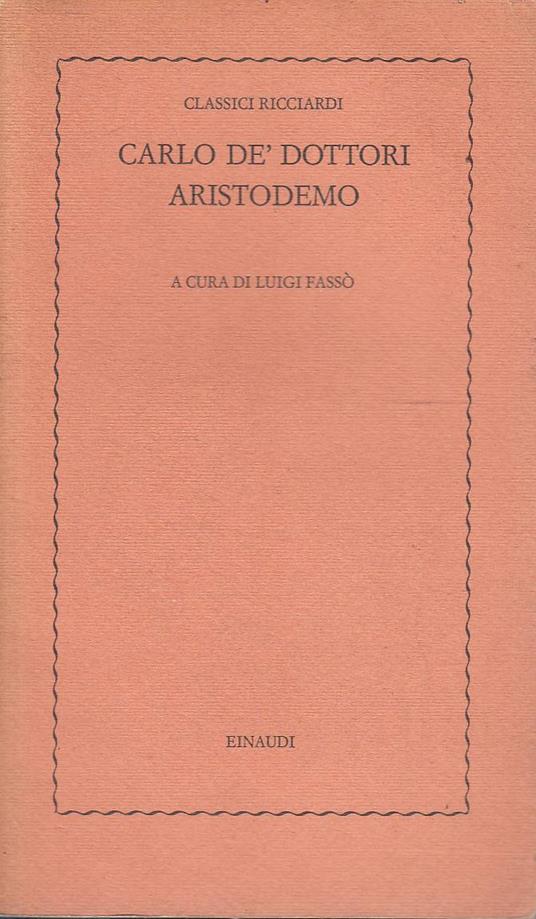 Aristodemo - De Carlo - copertina