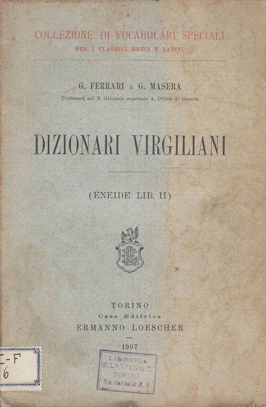 Dizionari Virgiliani (Eneide Lib. II) - copertina