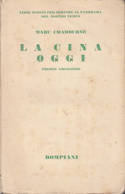 La Cina oggi - Marc Chadourne - copertina