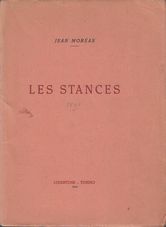 Les stances - Jean Moréas - copertina