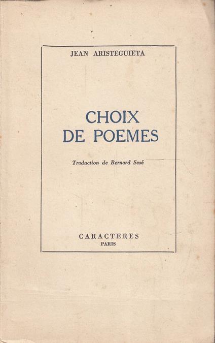 Choix de poemes - copertina