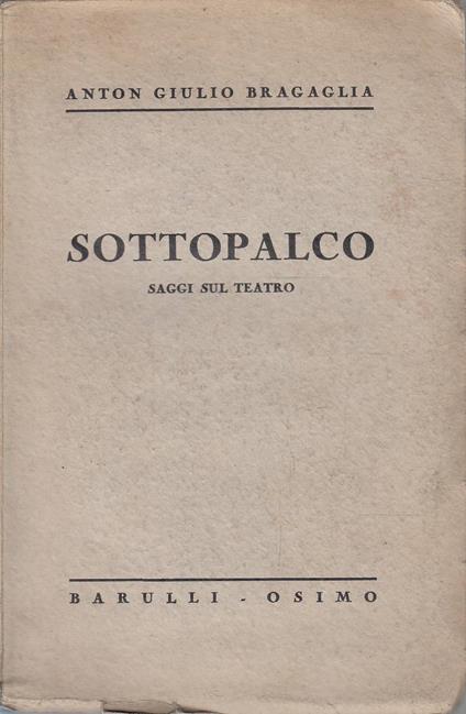 Sottopalco. Saggi sul teatro - copertina