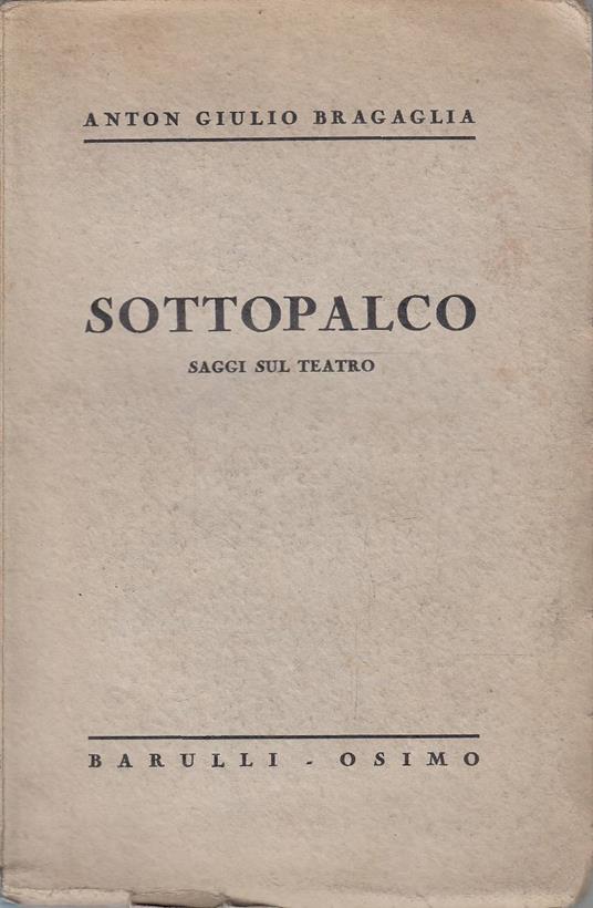 Sottopalco. Saggi sul teatro - copertina
