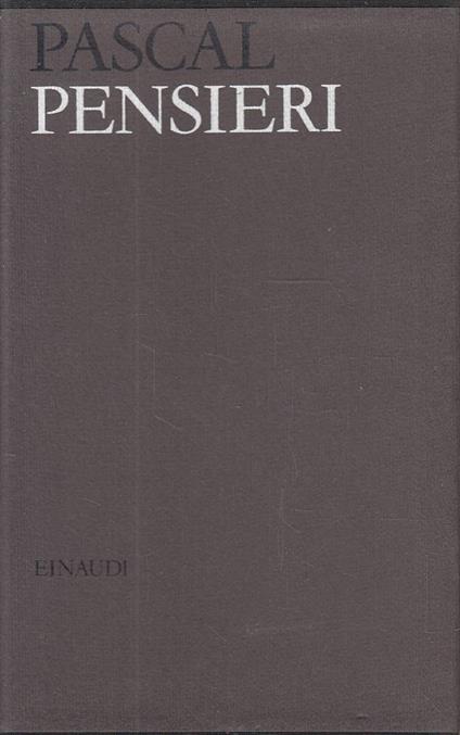 Pensieri - Blaise Pascal - copertina