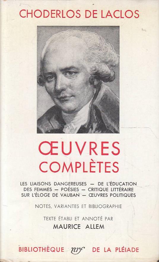 Oeuvres complètes - Pierre Choderlos de Laclos - copertina