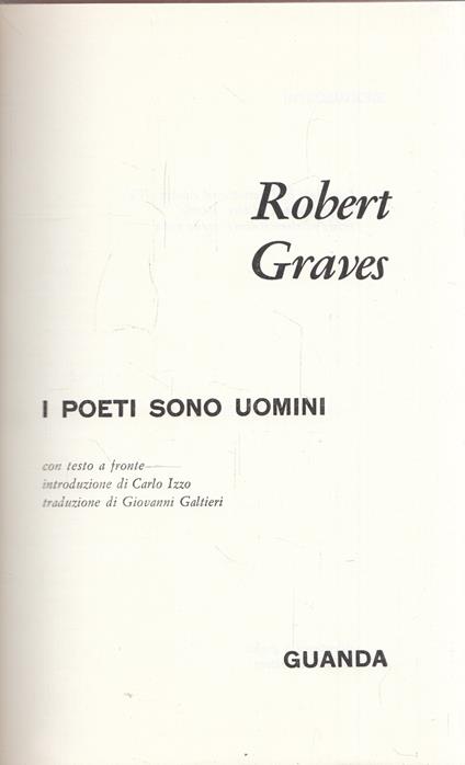 I poeti sono uomini - Robert Graves - copertina