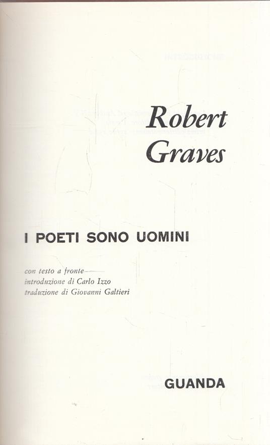 I poeti sono uomini - Robert Graves - copertina