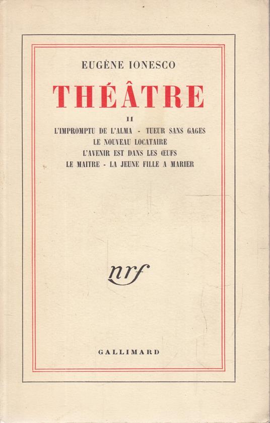 Theatre II - Eugène Ionesco - copertina