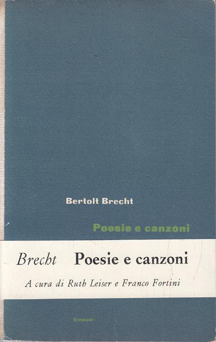 Poesie e canzoni - Bertolt Brecht - copertina